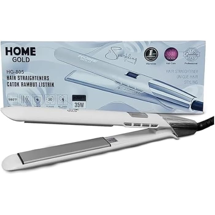 Hair Straightener, Ceramic Flat Iron 35W - Salon Quality Styling with 980°F Heat, Perfect for Curly & Straight Hair, Fast Heating, 360° Rotating Cord, (White) - Image 1